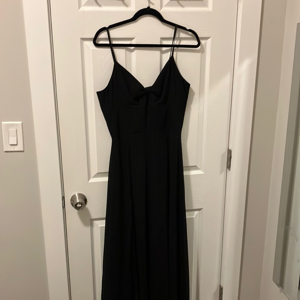 Dress the Population black Cambria tie bodice evening dress. Size: M
